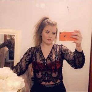 Black lace top